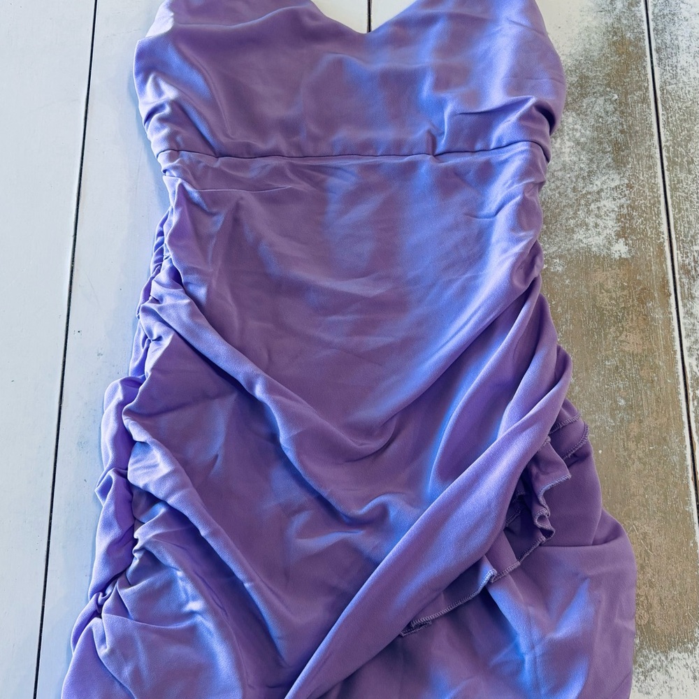Hello Molly Lilac Ruffled Mini Dress - Picture 2 of 7